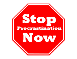 stop procrastination sign